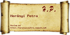 Herényi Petra névjegykártya